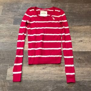 Pink and white striped sweater